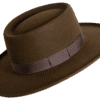 The-Gambler_Classic-Western-Hat-with-Telescope-Crown_View-Angle Handcrafted Gambler Hat with Artisan Detailing - angle View | Superior Hats