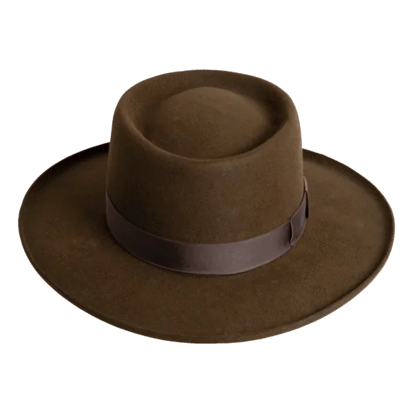 Gambler Premium Felt Hat with Telescope Crown - Front View | Superior Hats