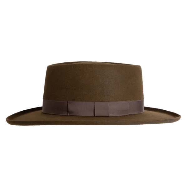 Classic Gambler Hat with Curled Brim - Side Profile | Superior Hats