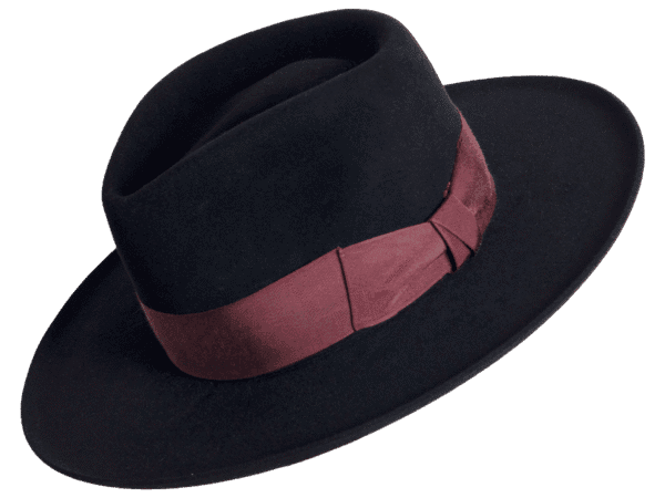Vincent Premium Felt Hat with Extended Brim - Angle View | Superior Hats