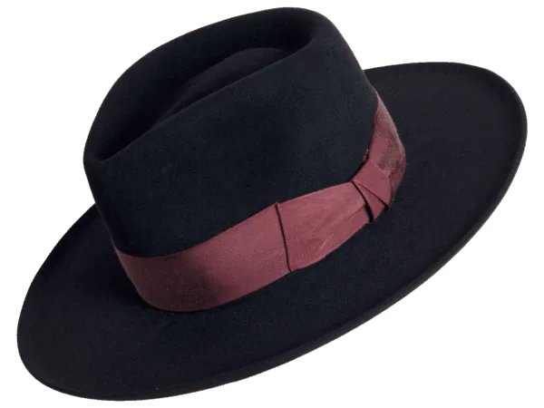 Vincent Premium Felt Hat with Extended Brim - Angle View | Superior Hats