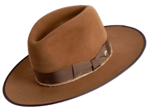 Dustline Premium Felt Hat with Embroidered Ribbon - Angle View | Superior Hats