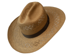 Panama Hat Cattleman in Havana Tone with Semi-open Weave - Angled View | Superior Hats