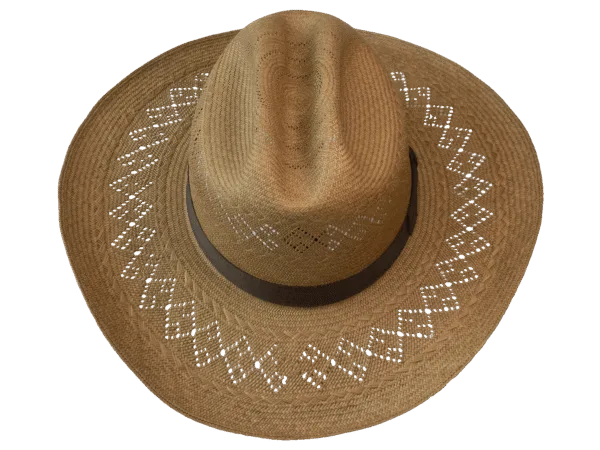 Cattleman-Panama-Hat-Western_Front Panama Hat Cattleman in Havana Tone with Western Crown - Front View | Superior Hats