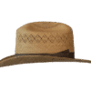 Cattleman-Panama-Hat-Western_Side Panama Hat Cattleman in Havana Tone with Wide Brim - Side View | Superior Hats